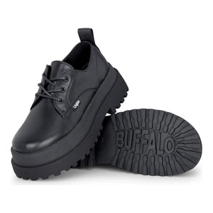PLUTO LACE UP - Women’s Black Lace-Up Platform Shoes-TruClothing