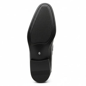 Men’s Black Patent PU Slip On Loafers-TruClothing