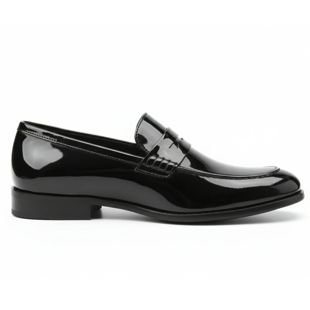 Men’s Faux Leather Slip On Penny Loafers-TruClothing