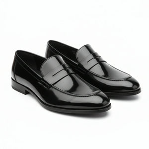 Men’s Faux Leather Slip On Penny Loafers-TruClothing