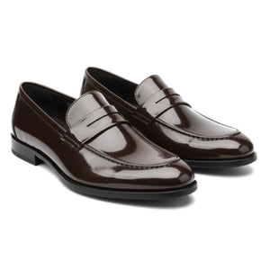 Men’s Faux Leather Slip On Penny Loafers-TruClothing