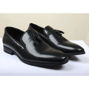Men's Leather Lined Tassel Pattern Loafers-TruClothing