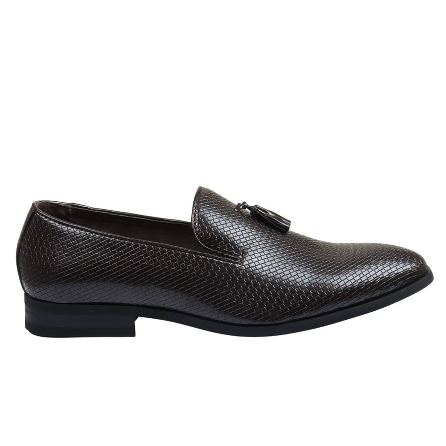 Men's Leather Lined Tassel Pattern Loafers-TruClothing