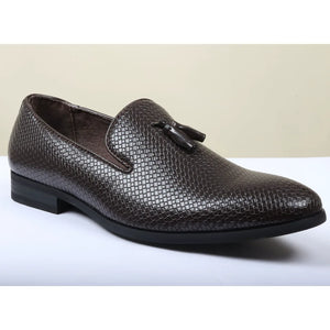 Men's Leather Lined Tassel Pattern Loafers-TruClothing