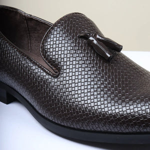 Men's Leather Lined Tassel Pattern Loafers-TruClothing