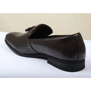 Men's Leather Lined Tassel Pattern Loafers-TruClothing