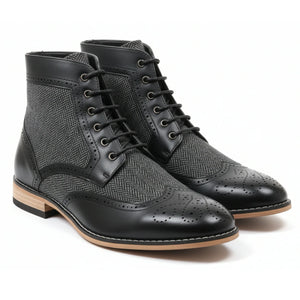 Men’s Wingtip Brogue Ankle Boots-TruClothing