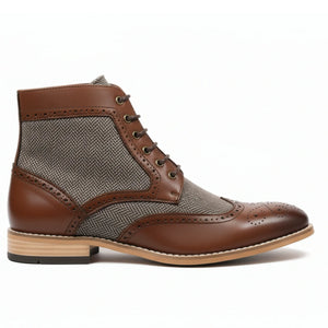 Men’s Wingtip Brogue Ankle Boots-TruClothing