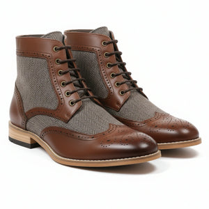 Men’s Wingtip Brogue Ankle Boots-TruClothing