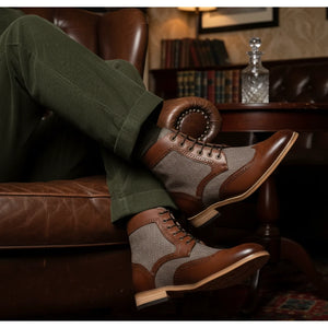 Men’s Wingtip Brogue Ankle Boots-TruClothing