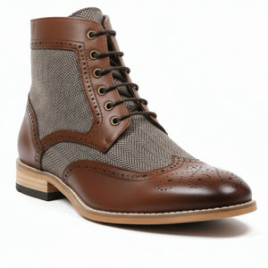 Men’s Wingtip Brogue Ankle Boots-TruClothing