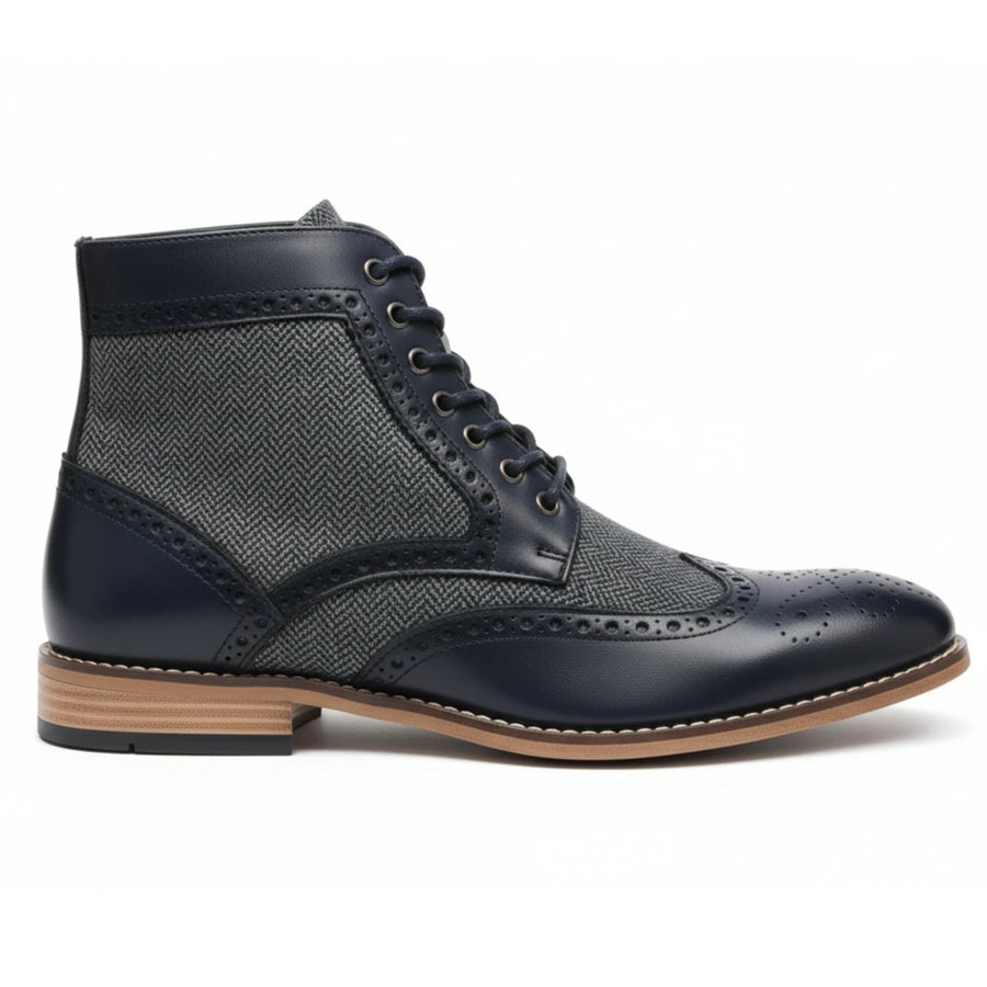 Men’s Wingtip Brogue Ankle Boots-TruClothing