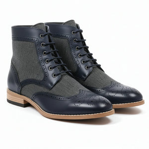 Men’s Wingtip Brogue Ankle Boots-TruClothing