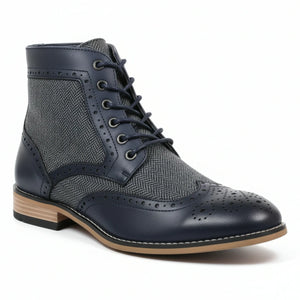 Men’s Wingtip Brogue Ankle Boots-TruClothing