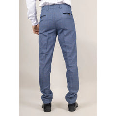 Earl - Men's Blue Checked Trousers