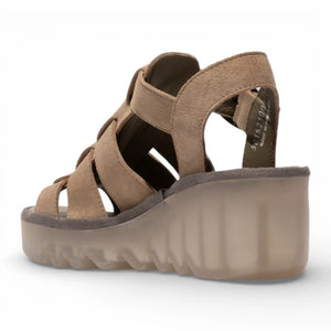 BAIC621FLY - Women’s Taupe Suede Leather Wedge Sandals