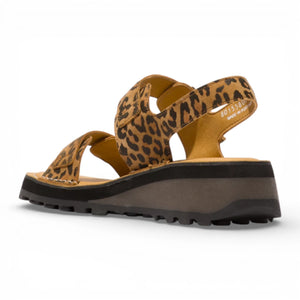 HEIF558FLY - Women’s Tan Leather Wedge Buckle Sandals