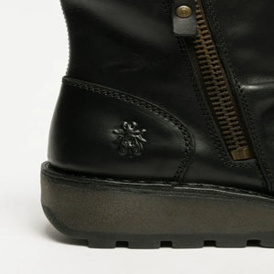 MON944FLY - Women's Wedge Heel Leather Ankle Boots-TruClothing