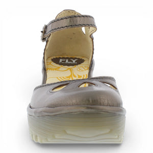YUNA - Women’s Bronze Brown Leather Wedge Sandals