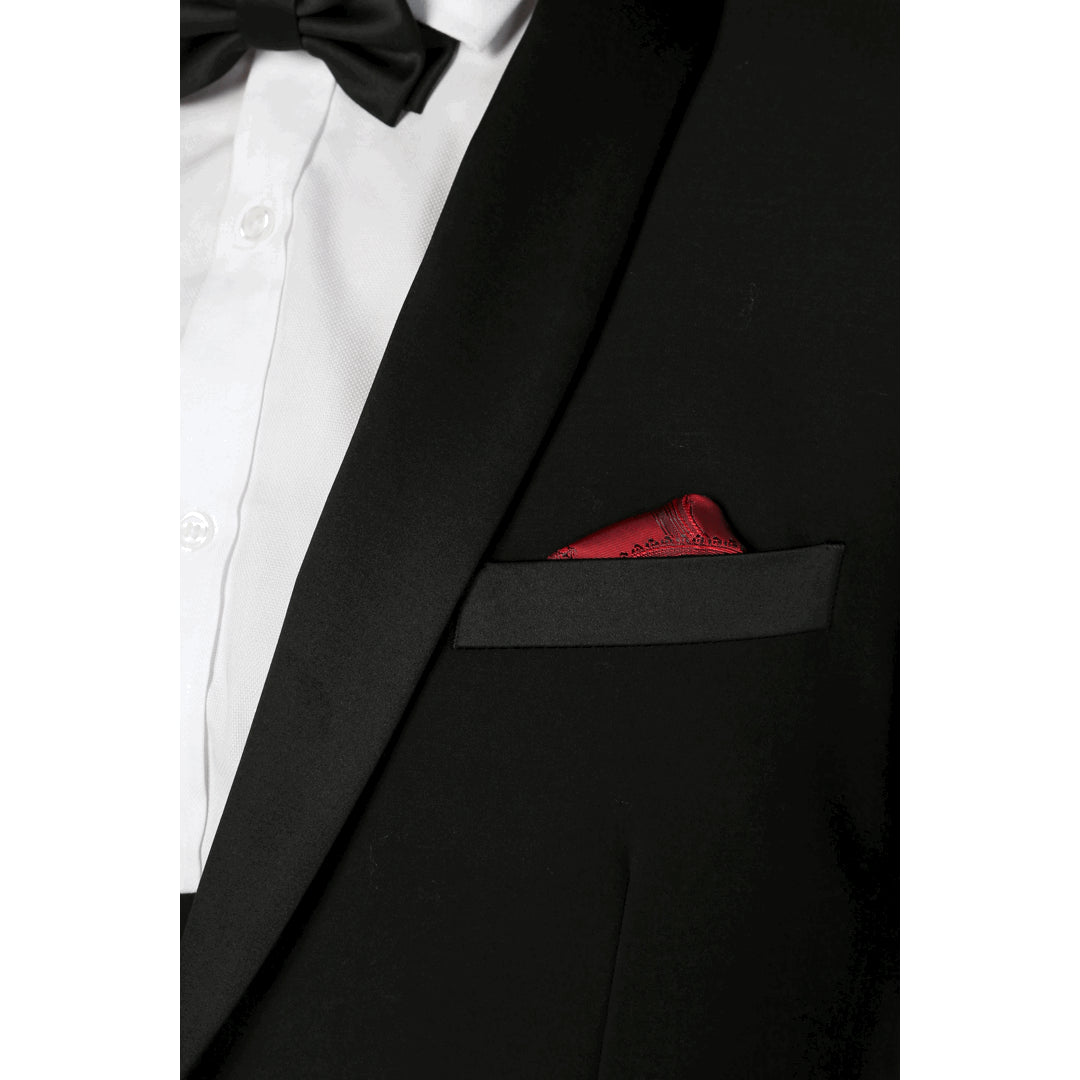 Herren Smoking Schwarz Anzug 3 Teilig Schal Revers Formales Hochzeitskleid