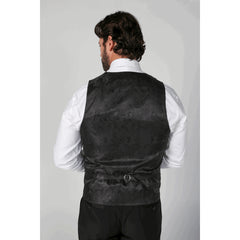Ford - Men's Black Double Breasted Waistcoat