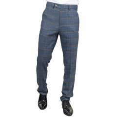 Gisborne - Pantaloni a quadri blu scuro da uomo