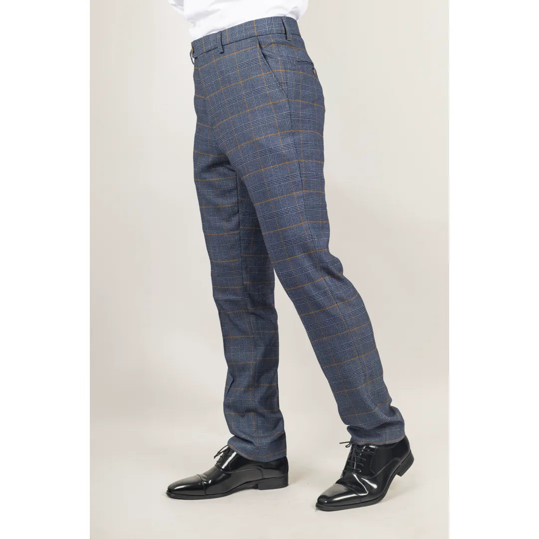 Gisborne - Pantalón de cuadros azul marino para hombre