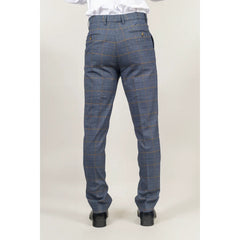 Gisborne - Pantalon à carreaux bleu marine pour homme