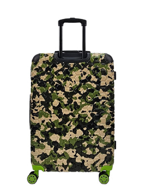 Camo Print Hard Case Shell Suitcase-TruClothing