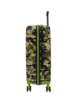 Camo Print Hard Case Shell Suitcase-TruClothing