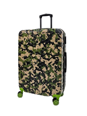 Camo Print Hard Case Shell Suitcase-TruClothing