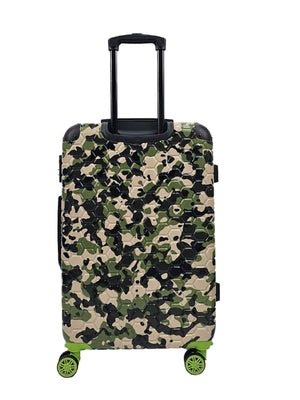Camo Print Hard Case Shell Suitcase-TruClothing