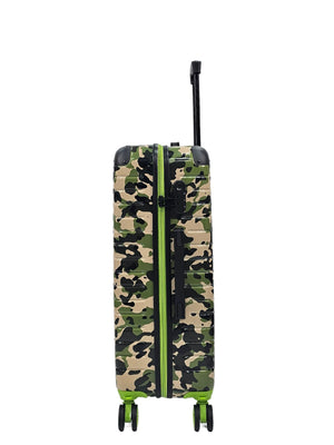 Camo Print Hard Case Shell Suitcase-TruClothing