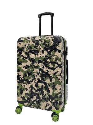Camo Print Hard Case Shell Suitcase-TruClothing