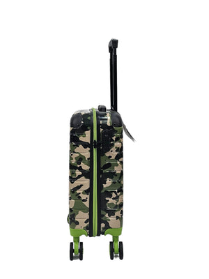 Camo Print Hard Case Shell Suitcase-TruClothing