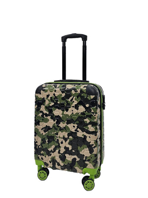 Camo Print Hard Case Shell Suitcase-TruClothing