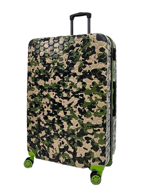 Camo Print Hard Case Shell Suitcase-TruClothing