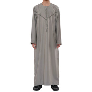 HM10 - Boy's Thobe Emirati Omani Zipped Jubba-TruClothing