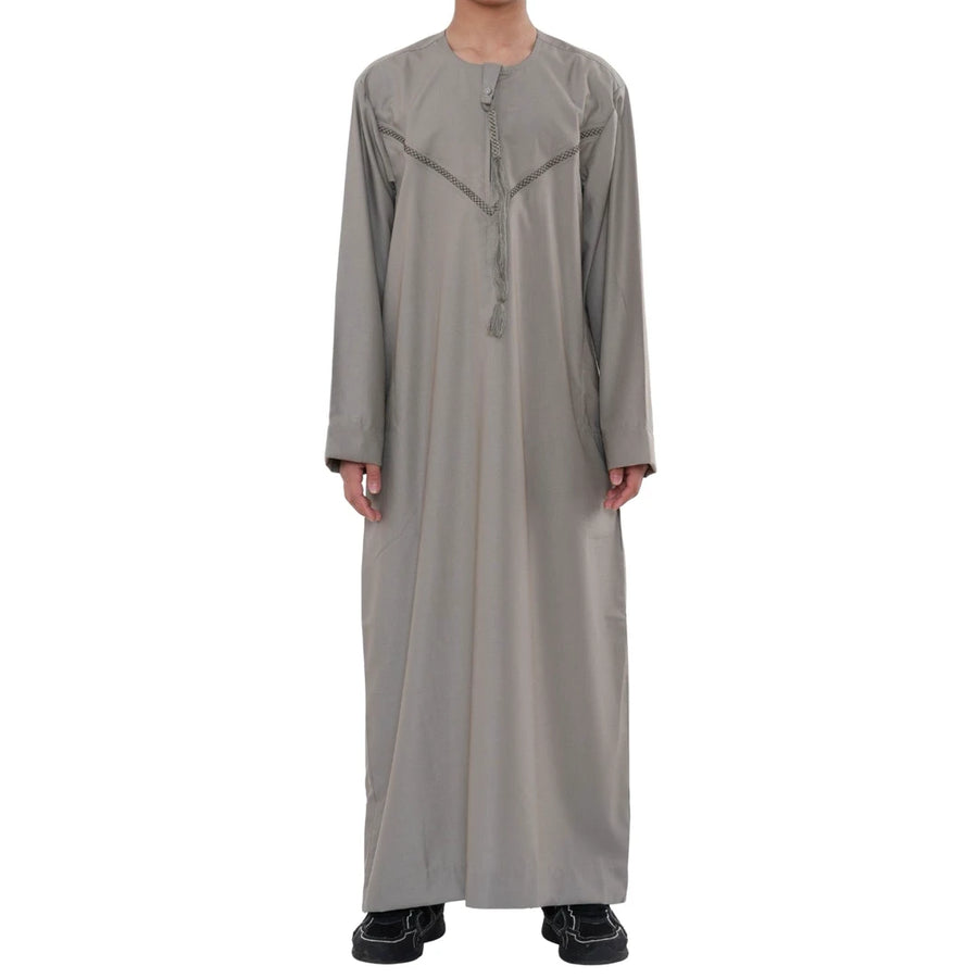HM10 - Boy's Thobe Emirati Omani Zipped Jubba-TruClothing