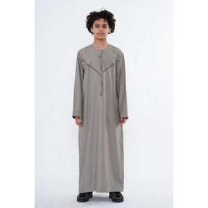 HM10 - Boy's Thobe Emirati Omani Zipped Jubba-TruClothing