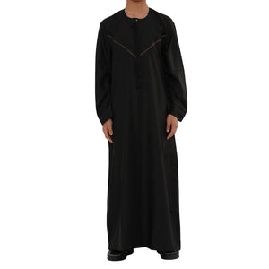 HM10 - Boy's Thobe Emirati Omani Zipped Jubba-TruClothing