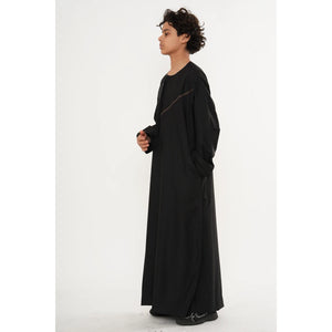 HM10 - Boy's Thobe Emirati Omani Zipped Jubba-TruClothing