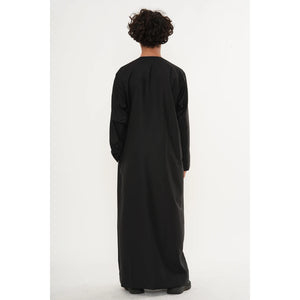 HM10 - Boy's Thobe Emirati Omani Zipped Jubba-TruClothing