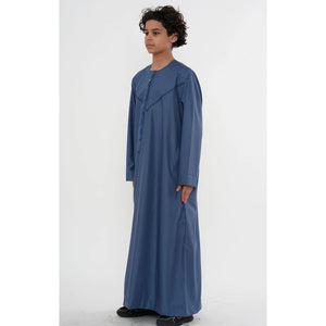 HM10 - Boy's Thobe Emirati Omani Zipped Jubba-TruClothing
