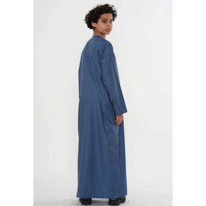 HM10 - Boy's Thobe Emirati Omani Zipped Jubba-TruClothing