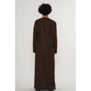 HM10 - Boy's Thobe Emirati Omani Zipped Jubba-TruClothing