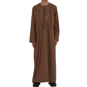 HM10 - Boy's Thobe Emirati Omani Zipped Jubba-TruClothing