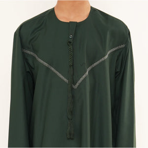 HM10 - Boy's Thobe Emirati Omani Zipped Jubba-TruClothing