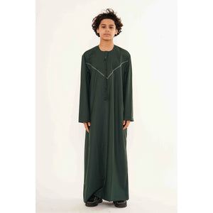 HM10 - Boy's Thobe Emirati Omani Zipped Jubba-TruClothing