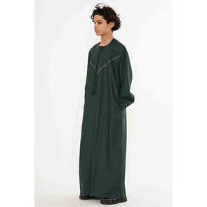 HM10 - Boy's Thobe Emirati Omani Zipped Jubba-TruClothing